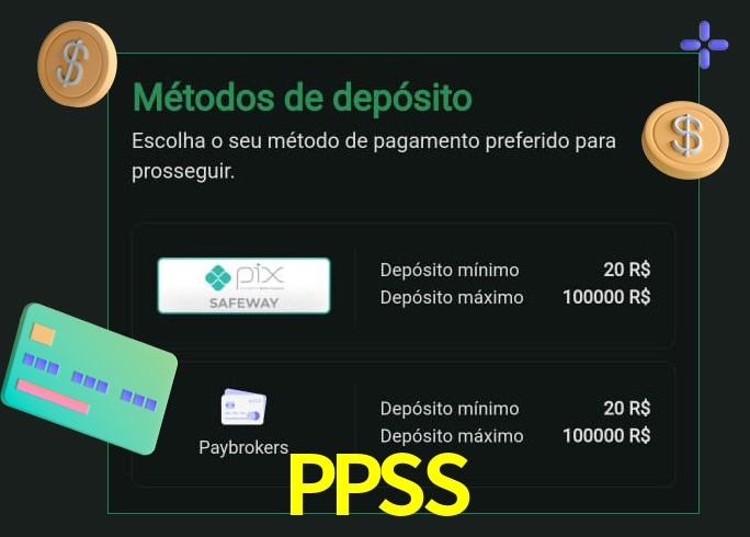 O cassino PPSS oferece uma grande variedade de métodos de pagamento